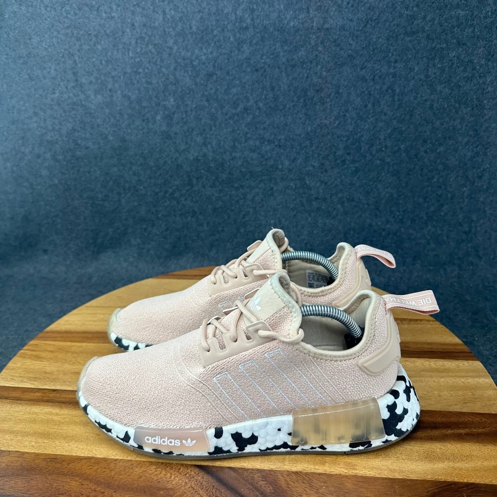 Adidas NMD R1 Halo Blush Spotted Womens 7 Cow Print Pink Beige Sneakers GZ7996 - Picture 7 of 12